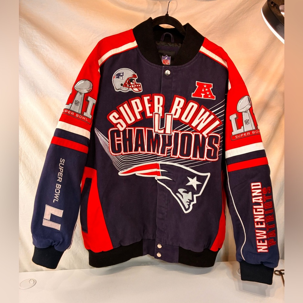 NFL New England patriots Quilted Jacket in Blue and red 3xl